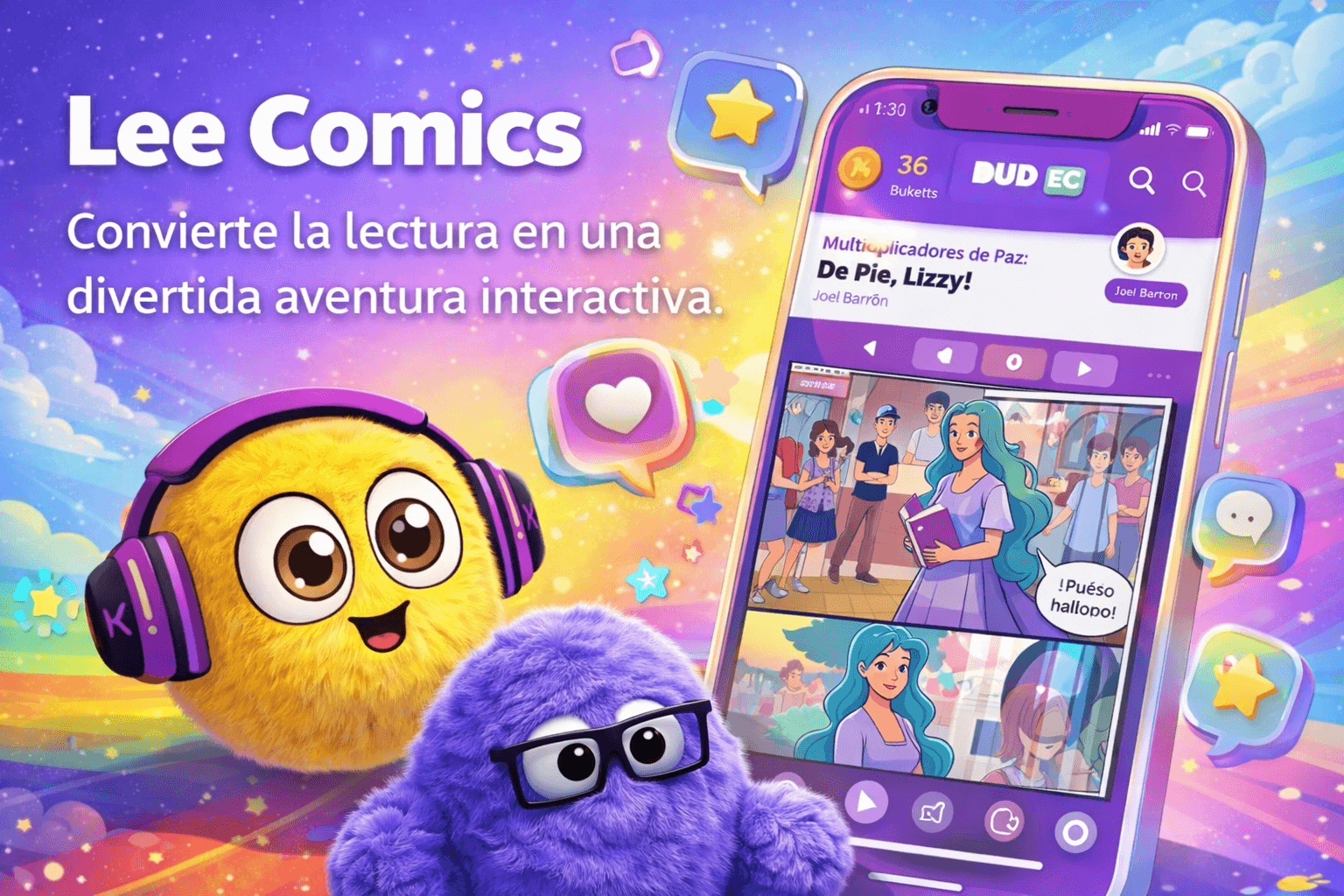Dudi Comics mobile app with virtual pet