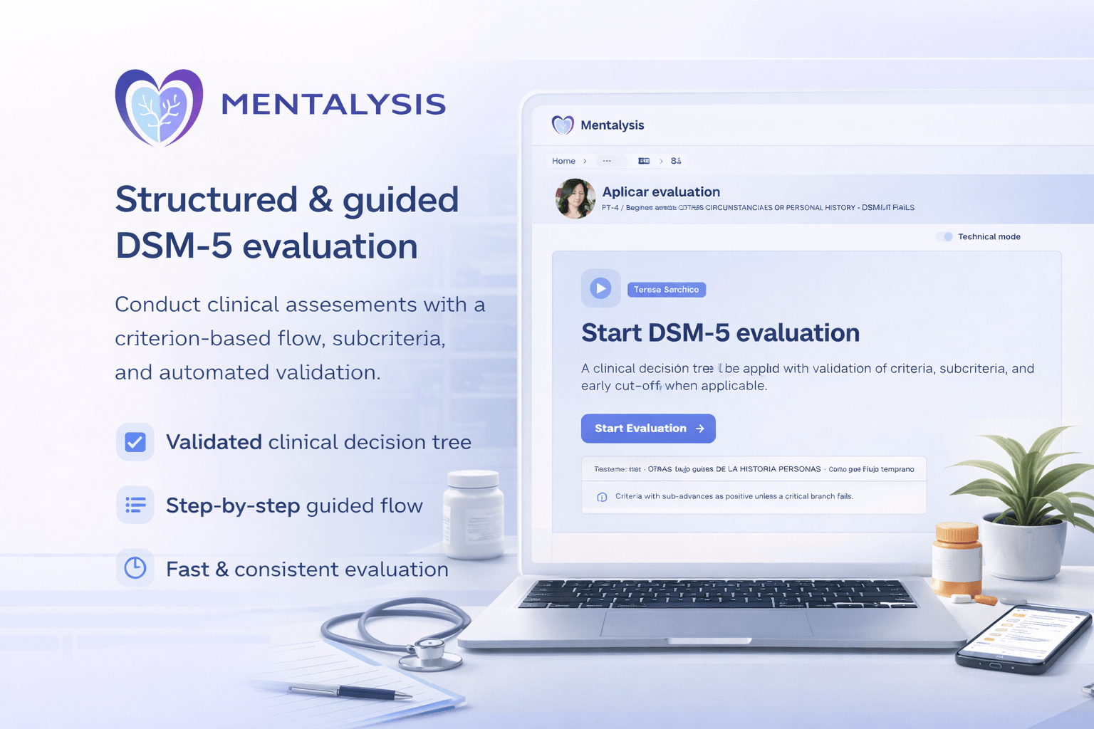 Mentalysis adaptive questionnaire and screening flow