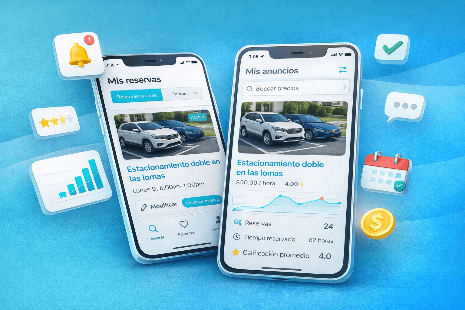 Rente booking flow with date range pre-reservation
